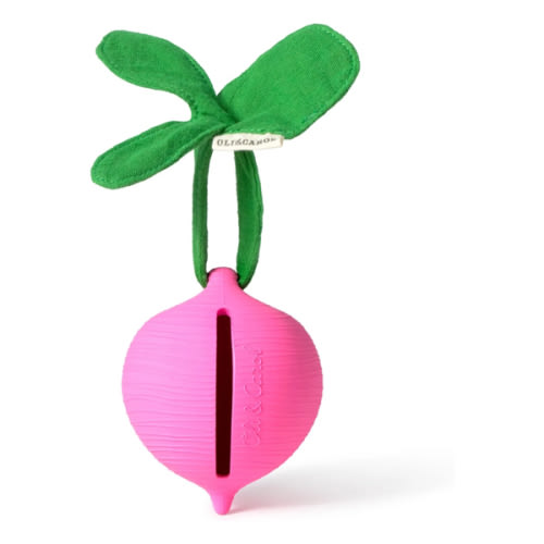 Ramona the radish pacifier holder