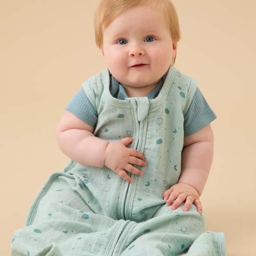 MORI Mascot Muslin Front Opening Sleep Sack - Mint
