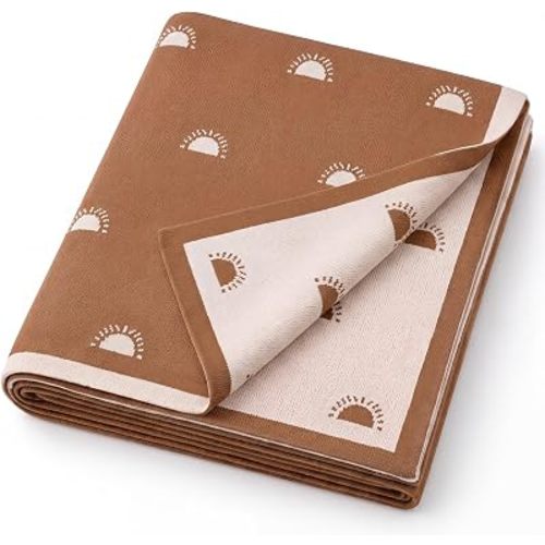 lulumoon Baby Blanket Cotton Knit: Stretchy for Newborn Receiving Swaddle