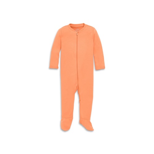 Baby Organic Zip Footie In Solid