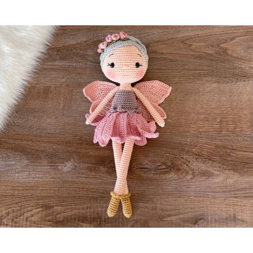Fairy Doll | Handmade Crochet Doll | Amigurumi Fairy Toy | Custom Name Doll | Personalized Gift | Angel Doll | Handmade Butterfly Girl