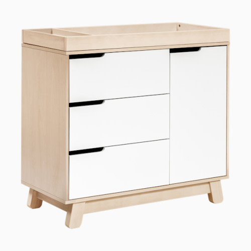 babyletto Hudson 3-Drawer Changer Dresser - Washed Natural / White