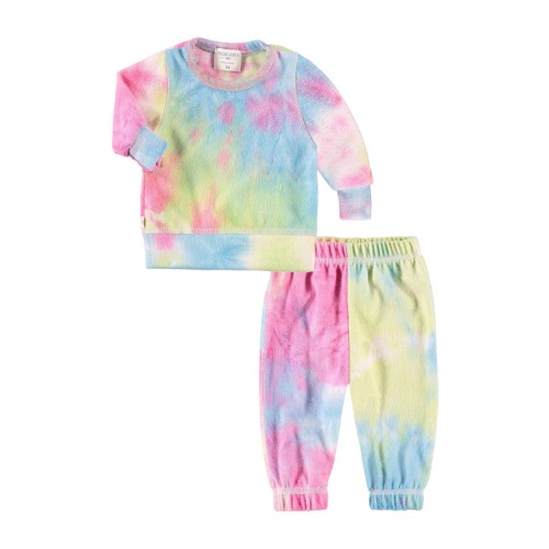 Hacci Tie Dye Long Sleeve Top & Pants Lounge Set - Pink Tie Dye