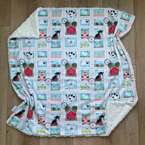 Rosie B Design Co Baby Blanket - Funny Farm Stamp
