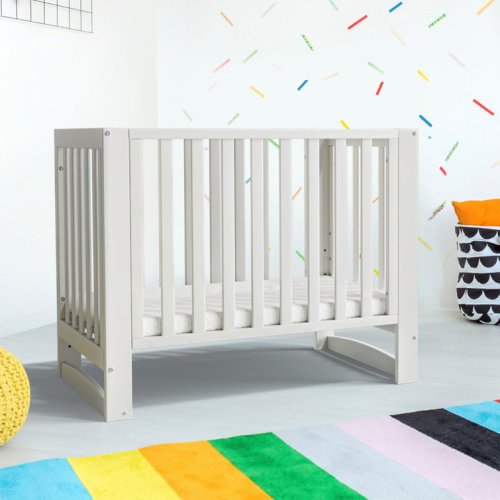 EvoNest 6-in-1 Portable Convertible Cradle to Mini Crib With Removable Wheels and Mattress