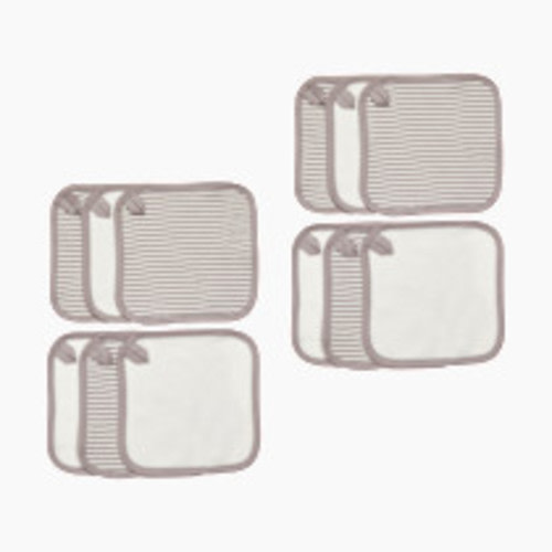 Small Story Organic Washcloth (6 Pack) - Grey Stripe, 12