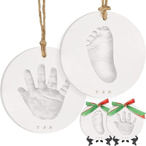 Baby Hand and Footprint Kit Girls, Boys - Personalized Baby’s First Christmas Ornament Kit, Newborn Gifts for New Mom, Cute Shower Gifts for Mother's Day,Easy to Use Handprint Ornaments(Multi-Colored)