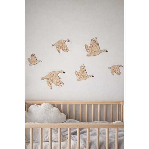 Flying Geese Wall Decor, Wooden Birds, Nursery Decoration, Kids Wall Decor, Baby Wall Art, Baby Gift, Boho Decor for Baby & Children's Room