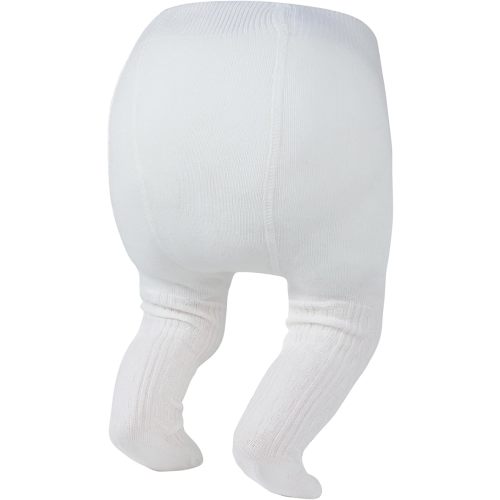 Zando Opaque Cotton Tights for Baby Girls, Infants & Toddlers, Cozy Winter Leggings with Cable Knit Design, Size 0-3M to 6-7T