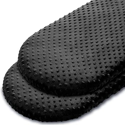 Entisn Bassinet Fitted Sheet Set of 2, 33 x 17 Inch Minky Dot Cradle Sheets for Boys and Girls, Soft and Warm Fleece Nursery Bedding for Oval Bassinet Mattresses (Black)
