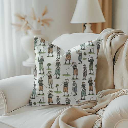 Golfing Pillow Cover Golf Decor Golf Lover Gift Sports Pillow Cover Father's Day Gift Golf Course Decor Vintage Golf Pillow Man Cave Pillow