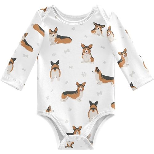 vvfelixl Baby Bodysuits Black Pug White Long Sleeve Cotton Baby Clothes For Boys Girls 0-24 Months