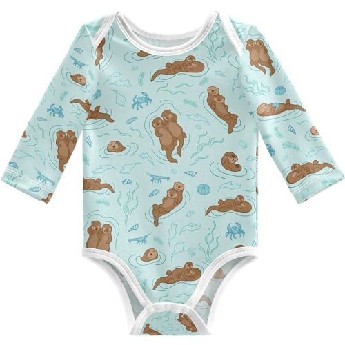vvfelixl Baby Long Sleeve Bodysuits Soft Cotton Baby Clothes for Boys Girls 0-24 Months - Multi1
