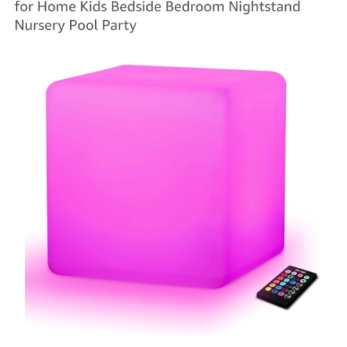 Amazon.com: Mr.Go 10-inch Rechargeable LED Cube Light w/Remote, 16 RGB Colors & Dimmable LED Cube Lamp Night Light Mood Lamp, Ambient Decorative Lighting, Cordless & Waterproof for Indoor Outdoor Use