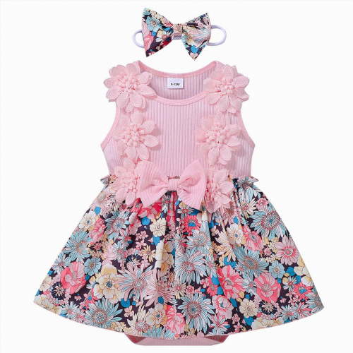 Gubotare Newborn Baby Dress Newborn Baby Girl Summer Outfit Linen Ruffle Bubble Romper Dress One Piece Bodysuit Jumpsuit Infant Summer Clothes 0 3 6 9 12 18 24 Months (Pink,12-18 Months)