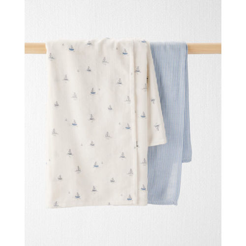 2-Pack Cotton Muslin Swaddle Blankets