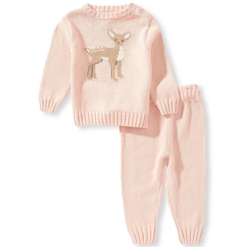 Adventurewear 360 Baby Girls Deer Sweater and Pant Set