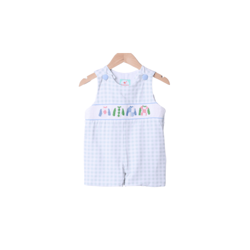 Smocked Sage Gingham Jockey Silks Jon Jon