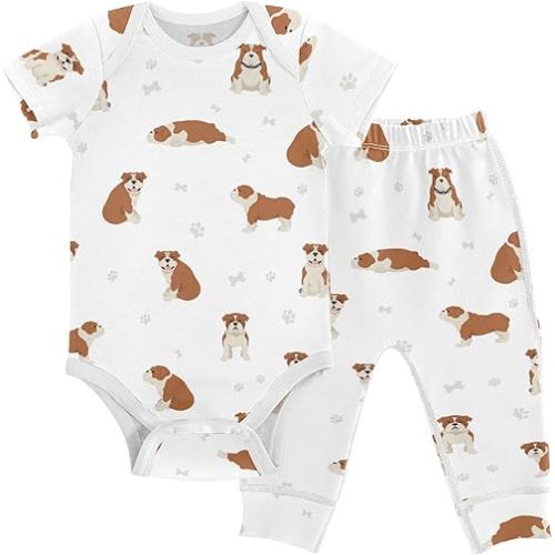 vvfelixl Baby Bodysuits Pants Sets Gnome Mushroom Short Sleeve Baby Clothes for Boys Girls 3M
