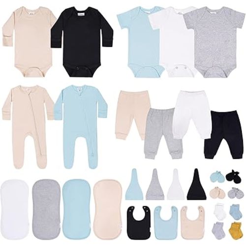 Baby Layette Gift Set for Boys, 30 Piece Set, Newborn to 6 Months Baby Boy Clothes, Baby Sets for Newborn Essentials