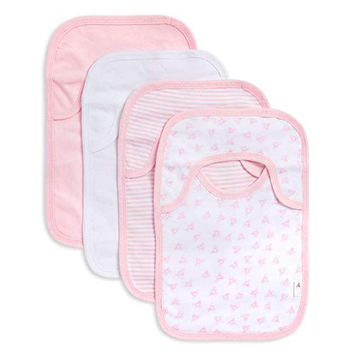 Burt's Bees Baby Bibs, Lap-Shoulder Drool Cloths, 100% Organic Cotton with Absorbent Terry Towel Backing