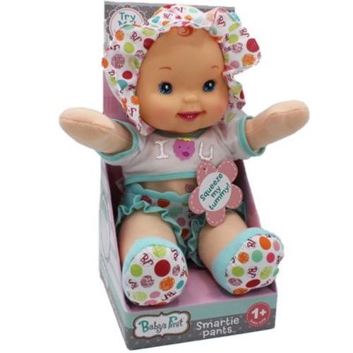 Goldberger Doll Baby's First Smartie Pants Doll with Raspberry White T-Shirt