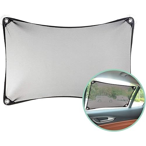Stretchable Custom Fit Car Window Shade - Sunshade Sun Protector for Cars, Trucks, SUV's- Easy Installation for Baby & Kids