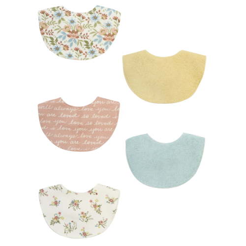 Parents Choice Baby Girl NB Bibs, 5-Pack