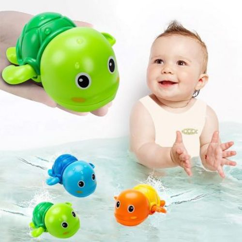 Etokfoks 3 Pack Wind Up Turtle Bath Toys for Toddlers 1 3 Floating Swimming Baby Bathtub Toy Set for Kids Water Pool Playtime