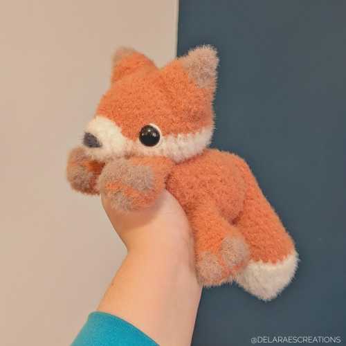 Weighted Fuzzy Fox Snuggler Crochet Plushie // handmade plush amigurumi stuffed animal soup belly toy cute kawaii critter
