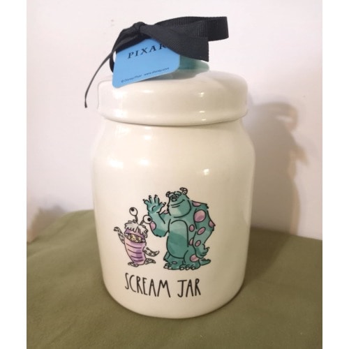 Vtg Disney Pixar Monsters Inc, Scream Jar, Lidded Canister Jar, Artisan Collection by Rae Dunn at Magenta New Old Stock Tags Still On, USA