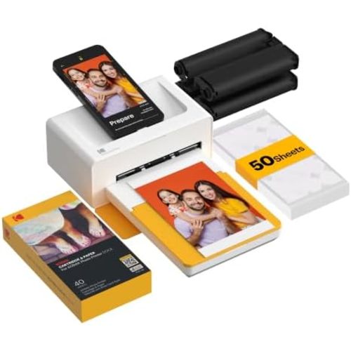 KODAK Dock Plus 4x6 Photo Printer, Smartphone Docking, 4PASS, 50 Sheets