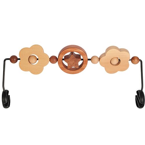 juhg Toy Bar Compatible with Baby Delight Bouncer，Large Size Wooden Baby Bouncer Toy Bar Attachment, Compatible with14.5-16inch in Width Bouncer(Natural Wood Colors)
