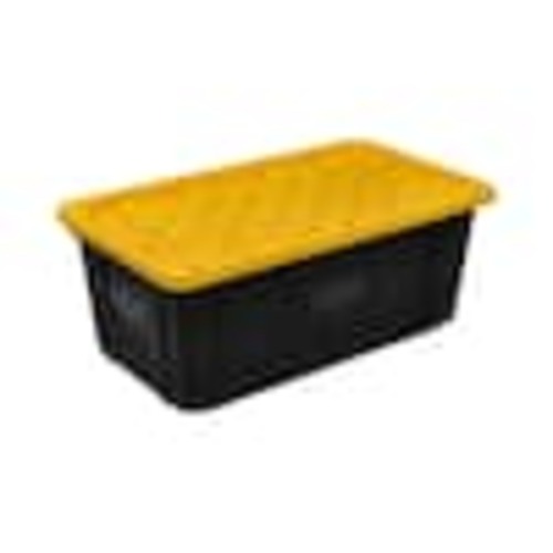 HDX 40 Gal. Tough Storage Tote in Black with Yellow Lid 999-40G-HDX