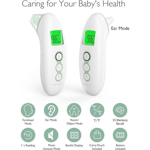 Momcozy Non-Contact Forehead and Ear Thermometer, Digital Infrared Thermometer