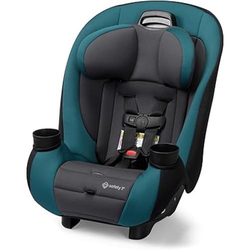 Safety 1st Ellaris 3-in-1 Convertible Car Seat, Slim Fit Design, Rear & Forward-Facing, 5-Position Headrest, 3-Across Fit, Travel-Friendly with Machine-Washable Seat Pad, Peacock Blue