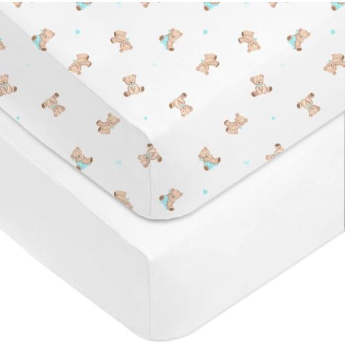 Amazon.com : American Baby Company Fitted Crib Sheet 28" x 52", Soft Breathable Neutral 100% Cotton Jersey Sheet, Bear, for Boys and Girls, Fits Crib and Toddler Bed mattresses : Baby