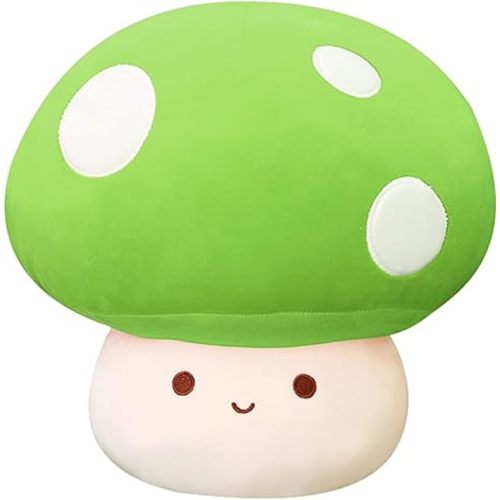 Cute Pink Mushroom Plush Toy, 3D Soft Plushie Hugging Pillow, Gift for Girls Kids Home Decor, Christmas Birthday 25cm