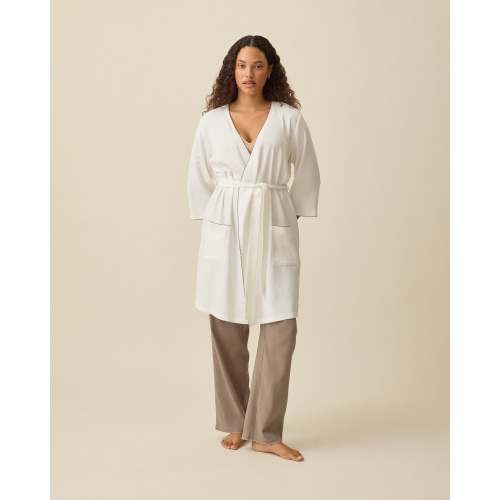 Cotton Bamboo Robe | Ivory – Kindred Bravely