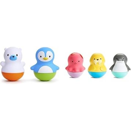 Munchkin® Bath Bobbers Mold Free Baby and Toddler Bath Toy, 6+ Months, 5pc Set, Dolphin/Walrus/Octopus/Polar Bear/Penguin