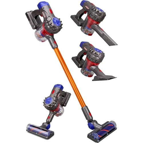 Toy Vacuum for Toddlers 3, Kids Vacuum Cleaner Set That Really Works Working, Baby Play Vacuumm-Cordless Real Suction, Housekeeping Keeping Girl Boys