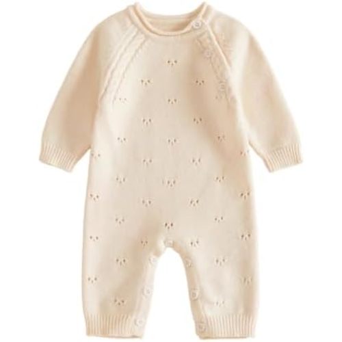 Newborn Boy Girl Outfit Baby Sweater Knit Romper Jumpsuit Winter Clothes