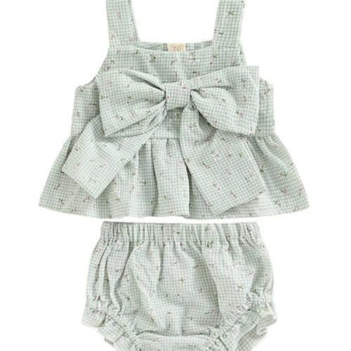 Gingham Bowknot Outfit – The Ollie Bee