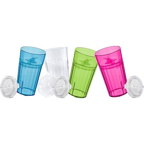 Reflo Smart Cup Bundle (Assorted 4 Colors) Open Mouth Transition Cup for Baby-Led Weaning, Montessori-Inspired Design, Slow-Spill Flow-Control, Made in USA, BPA-Free, E-Guide via QR Code