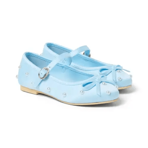 Girl Light Blue Disney Cinderella Pearl Ballet Flat by Janie and Jack