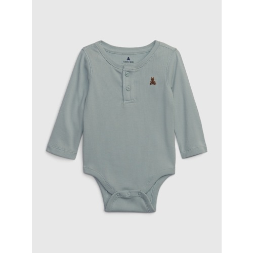 babyGap Mix & Match Organic Cotton Bodysuit in frothy aqua blue, size: 3-6 M