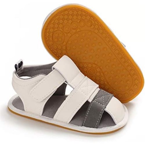 COSANKIM Infant Baby Boys Girls Summer Sandals Non Slip Soft Sole Toddler First Walker Crib Shoes (0-18 Months)