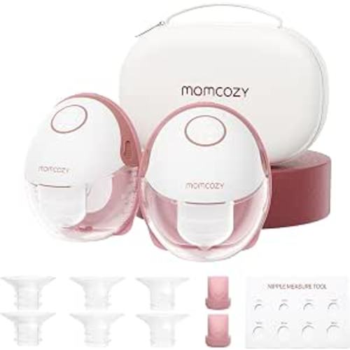 Momcozy M6 Hands-Free Wearable Breast Pump (Cozy Red, 2 Count)