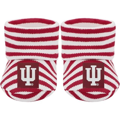 Creative Knitwear College Baby Striped Bootie Sock - Team Logo, Multiple Colors, Unisex (Newborn - 6 Months)