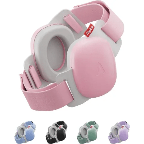 Alpine Muffy Baby Comfort - Protects Hearing for Babies and Toddlers - CE & ANSI Certified - Unique Headband for Safe fit & Comfort - Multi-adjustable for Ages 3-48 Months - 24dB Sound Reduction, Pink